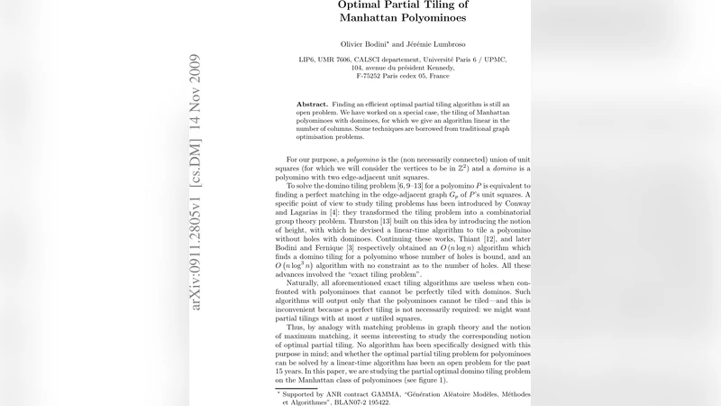 맨해튼 폴리오미노 최적 부분 타일링