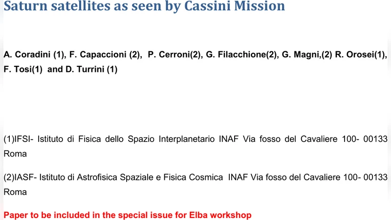 카시니가 밝힌 토성 위성의 비밀