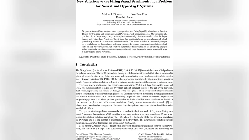 신경 및 하이퍼다그 P 시스템을 위한 새로운 발사대 동기화 해법