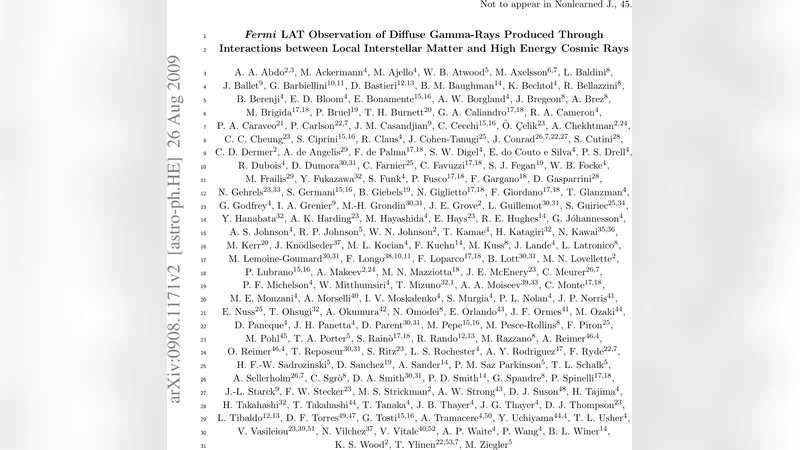 Fermi LAT이 밝힌 근거리 은하 가스와 고에너지 우주선 상호작용에 의한 감마선 방출