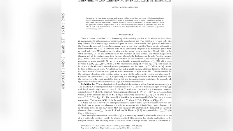 확장가능 초곡면을 통한 고차 지수 정리와 스칼라 곡률 제한