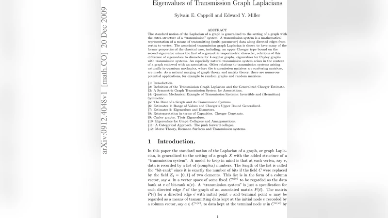 전송 그래프 라플라시안의 고유값 연구