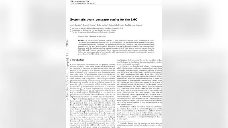 LHC를 위한 체계적인 이벤트 발생기 튜닝 방법