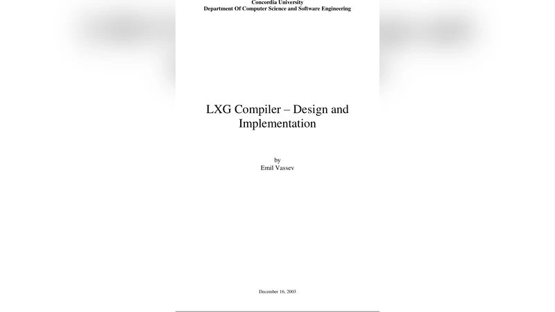 LXG 컴파일러 설계와 구현