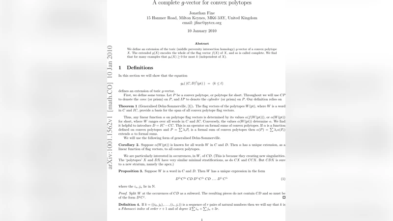 완전 g 벡터와 볼록 다면체의 플래그 구조