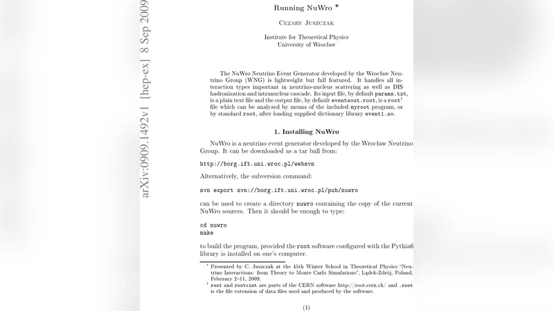 가볍고 강력한 뉴트리노 시뮬레이터 Nuwro 활용법