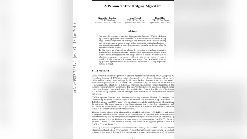 파라미터 없는 헤징 알고리즘