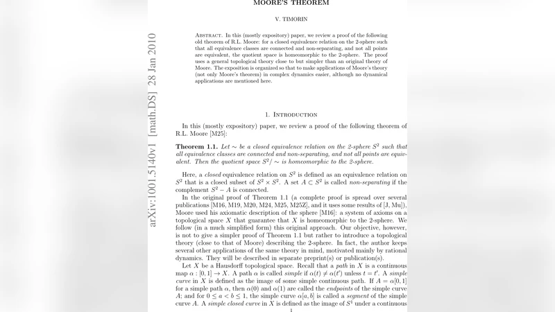 모어스 정리와 구면 위 동치 관계의 위상학적 해석