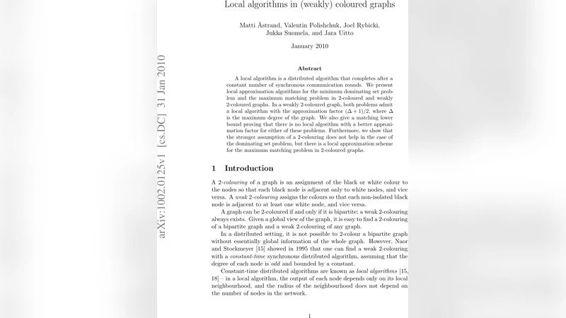 컬러링된 그래프에서 로컬 근사 알고리즘 연구