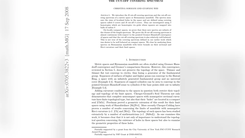 지역적 구멍을 측정하는 새로운 스펙트럼