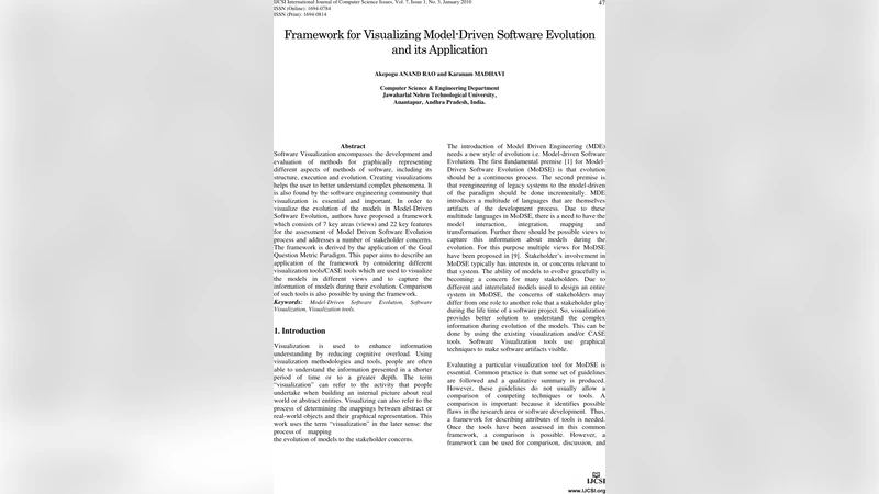 모델 기반 소프트웨어 진화 시각화 프레임워크와 적용 사례
