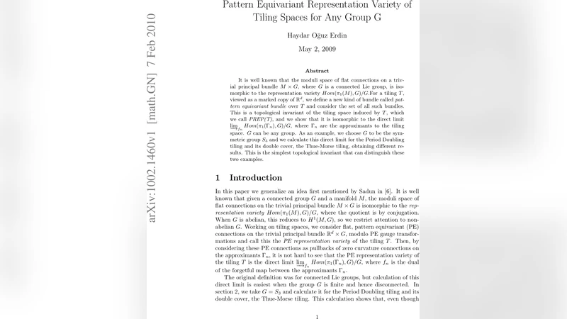 패턴동등표현 다양체와 타일링 공간의 새로운 위상 불변량