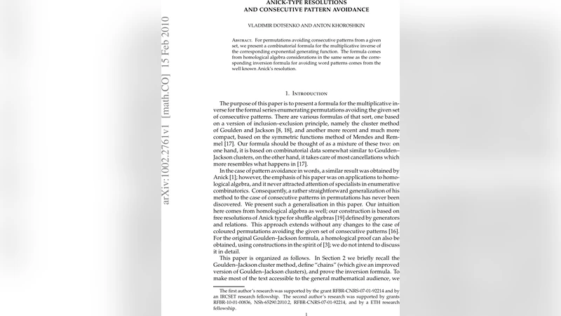 연속 패턴 회피와 Anick식 해상도: 생성함수 역전 공식의 동형대수학적 해석