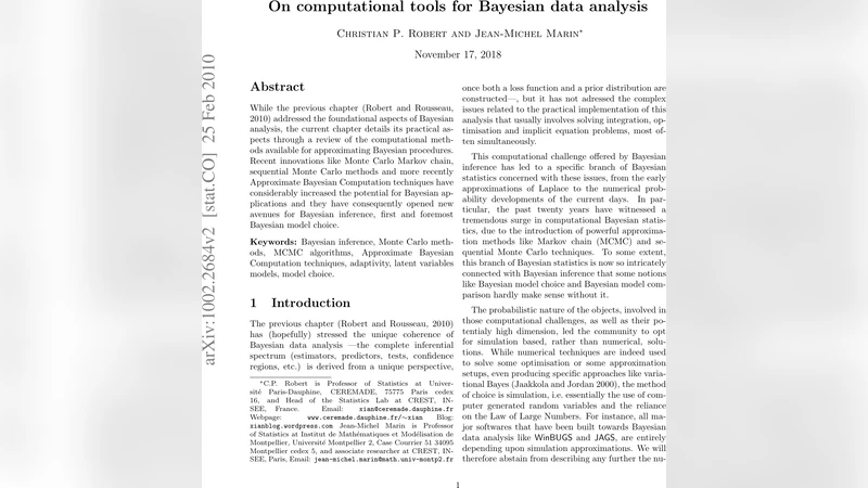 베이지안 데이터 분석을 위한 최신 계산 도구 탐구