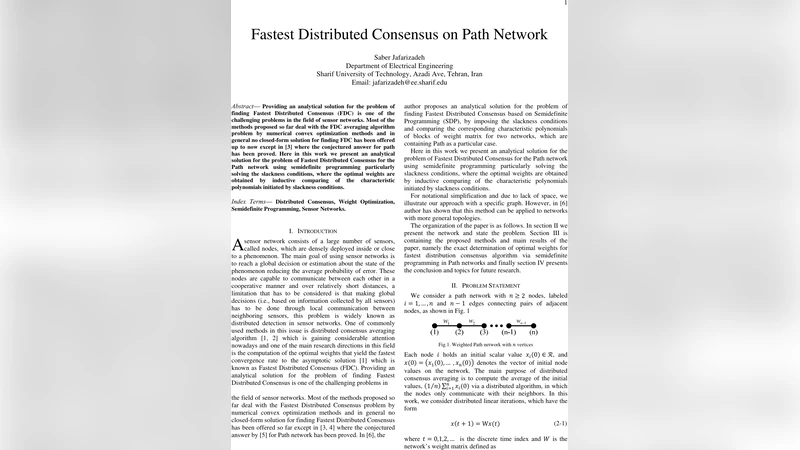 경로 네트워크에서 최적 분산 합의 가중치의 정확한 해법