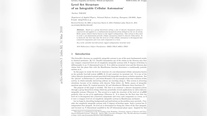 통합 셀룰러 오토마톤의 레벨 집합 구조