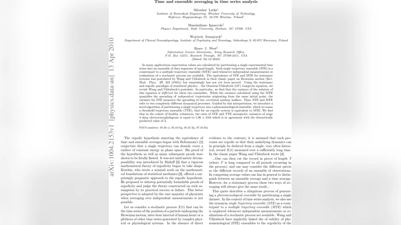 시간 평균과 군집 평균의 차이와 새로운 임계 궤적 군집 방법