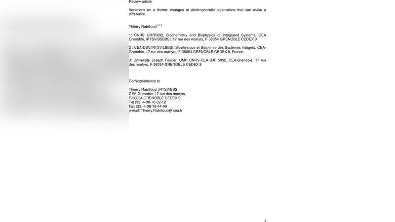 전기영동 변형으로 단백질 분리 효율을 높이는 방법