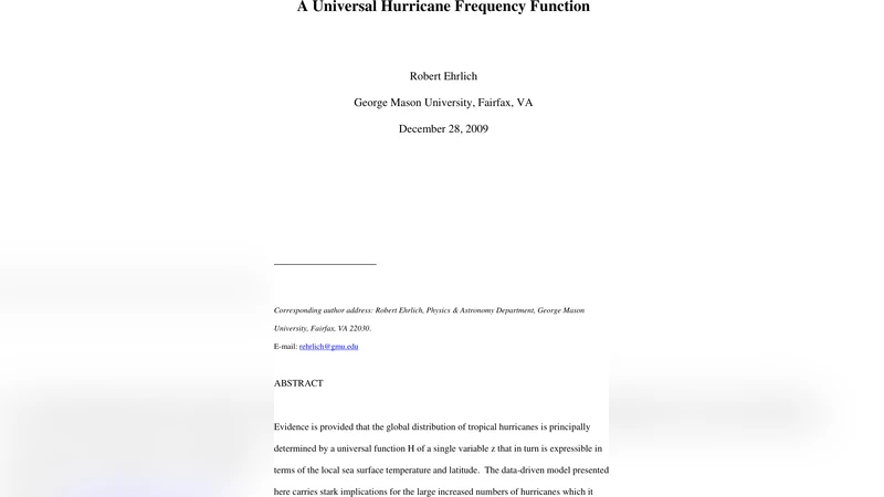 전 지구 허리케인 빈도 보편 함수