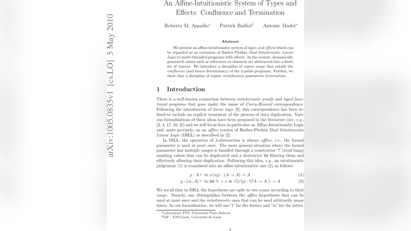 다중 스레드 프로그램을 위한 친화 직관형 타입과 효과 시스템