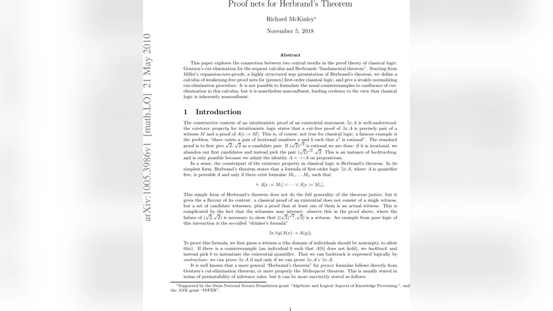 헤르브란드 정리를 위한 증명망