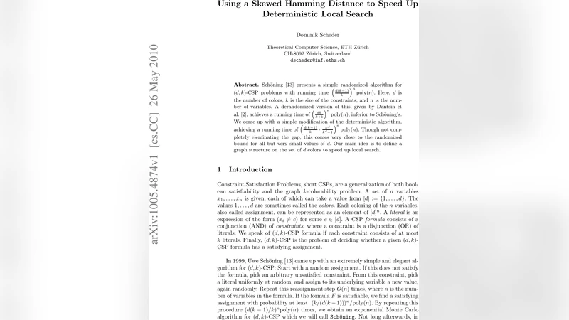 스키듐 해밍 거리로 가속화된 결정적 로컬 서치