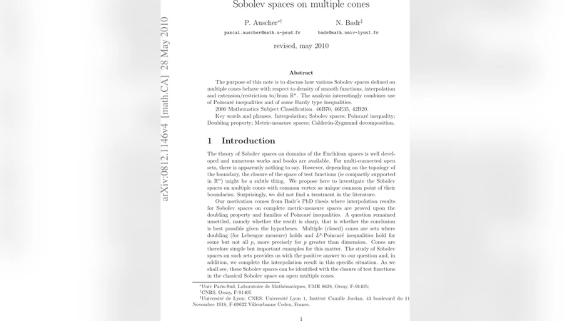 다중 원뿔 위의 Sobolev 공간