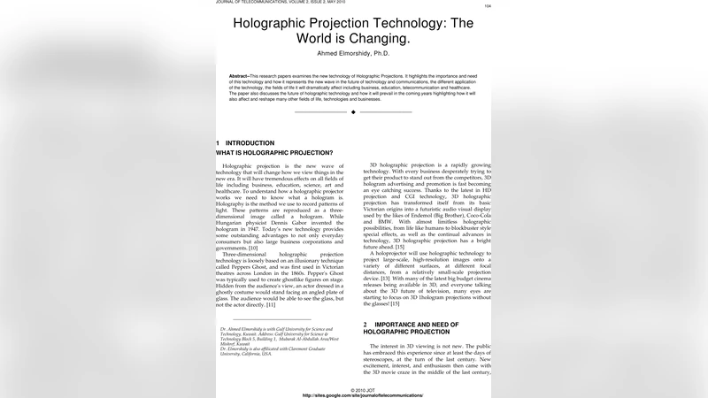 홀로그램 투사 기술 미래를 바꾸는 파도
