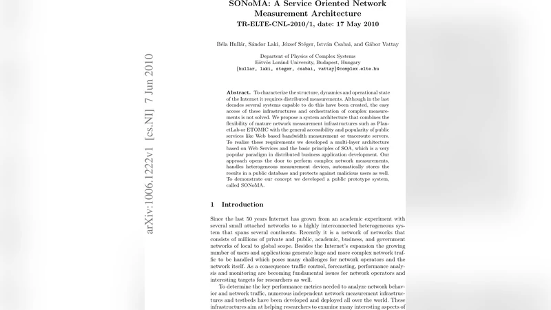 서비스 지향 네트워크 측정 아키텍처