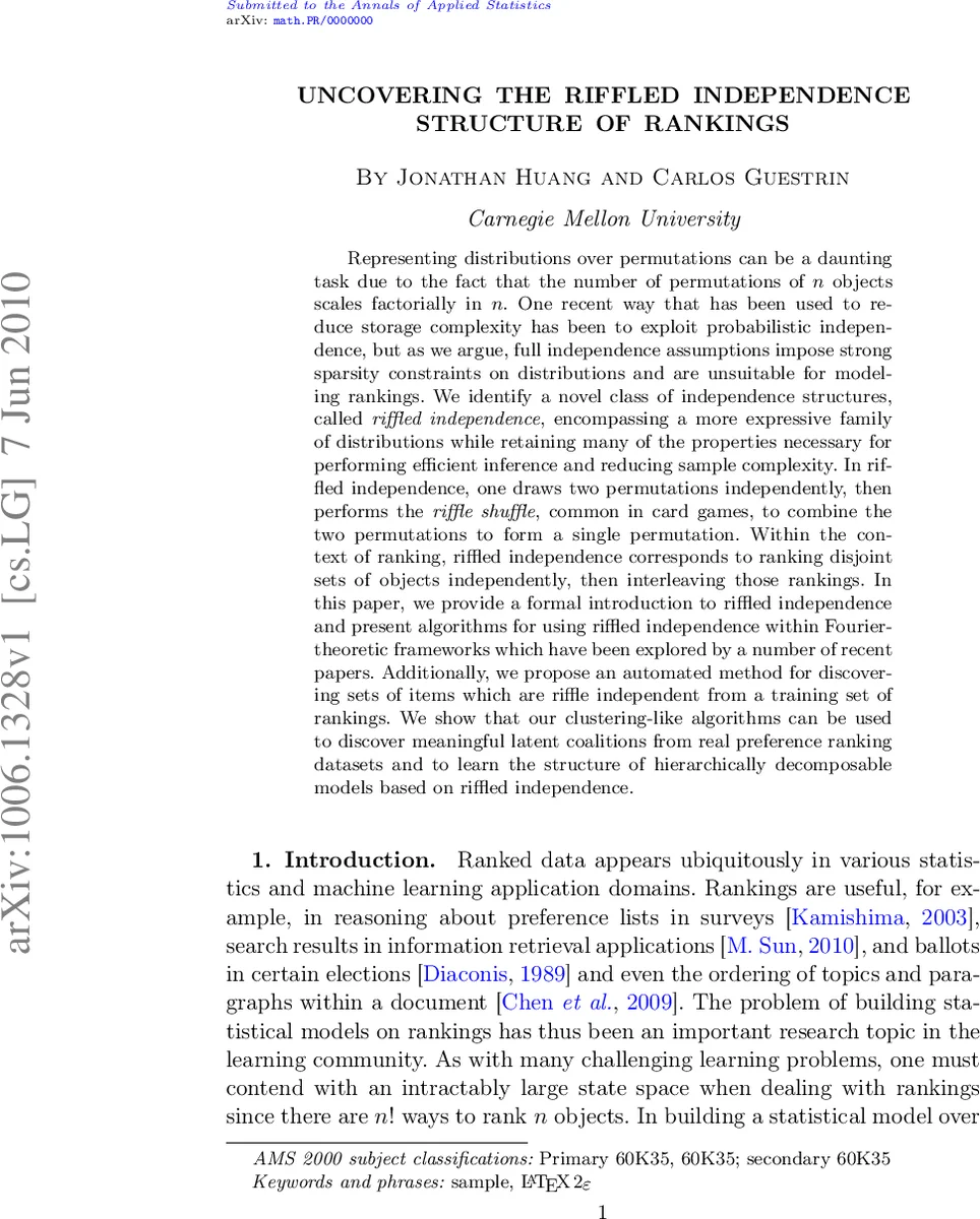 랭킹의 리플 독립 구조 탐구