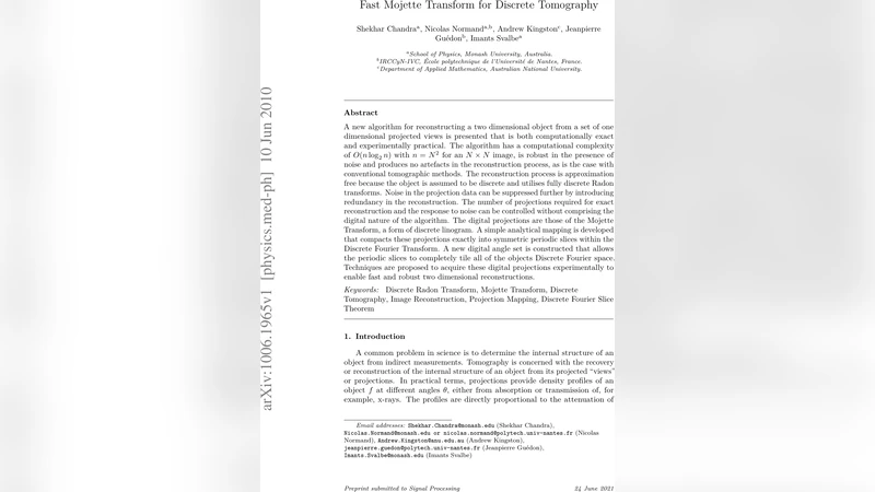 빠른 모제트 변환을 이용한 디지털 단층 촬영 혁신