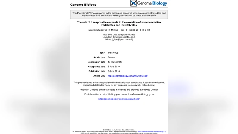 전이성 요소가 비포유류 척추동물과 무척추동물 진화에 미치는 역할