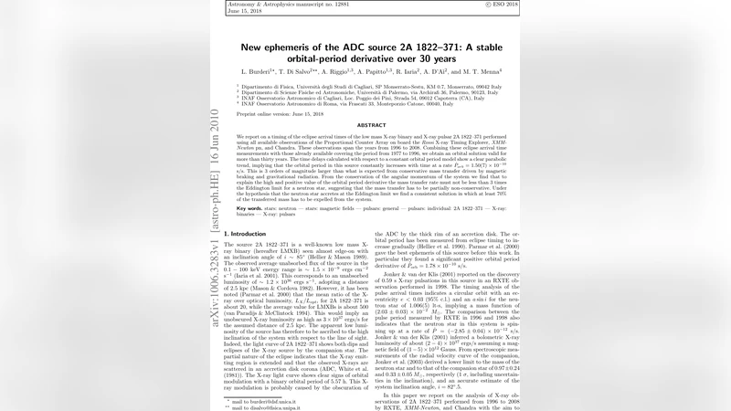 2A 1822‑371의 새로운 궤도 주기 측정: 30년간 안정적인 궤도 주기 변화