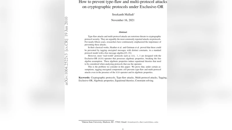 XOR 환경에서 태깅으로 타입 플로와 다중 프로토콜 공격 방지