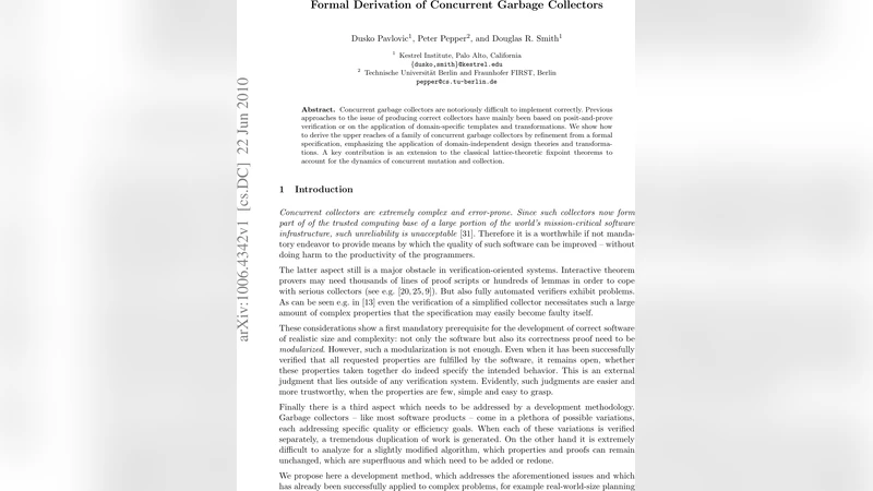 동시 가비지 컬렉터 형식적 유도