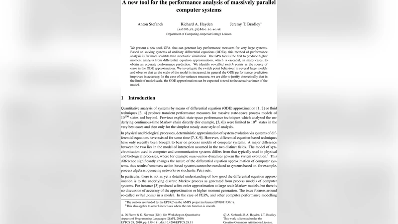 대규모 병렬 시스템 성능 분석을 위한 새로운 ODE 기반 도구 GPA 소개