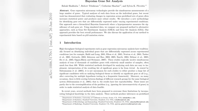 베이지안 기반 유전자 집합 차등 발현 분석