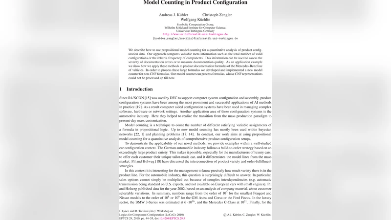 제품 구성에서 모델 카운팅 활용