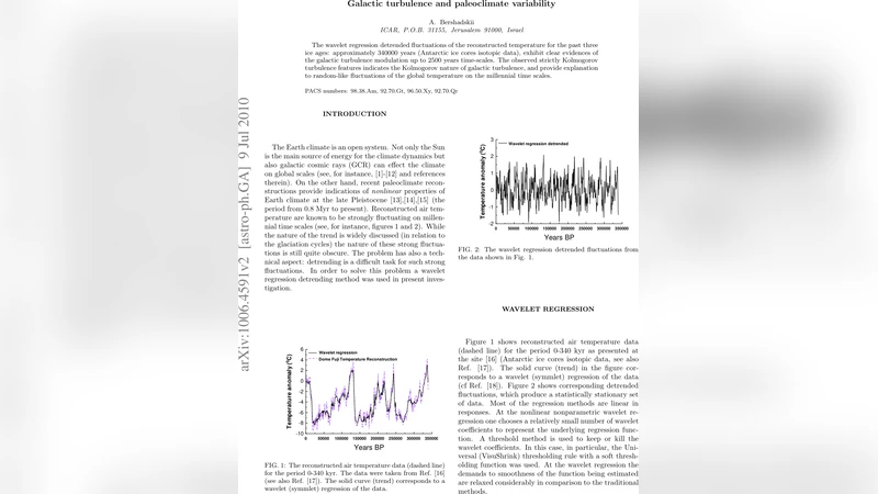 은하 난류와 빙하기 기후 변동성