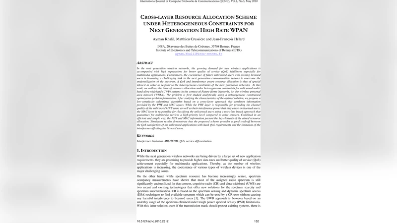 다중계층 자원 할당: 이종 제약을 고려한 차세대 고속 WPAN