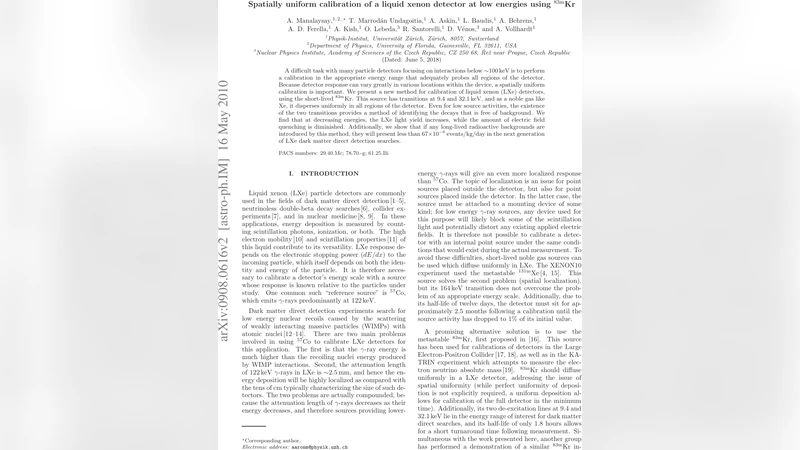액체 크세논 검출기의 저에너지 균일 보정