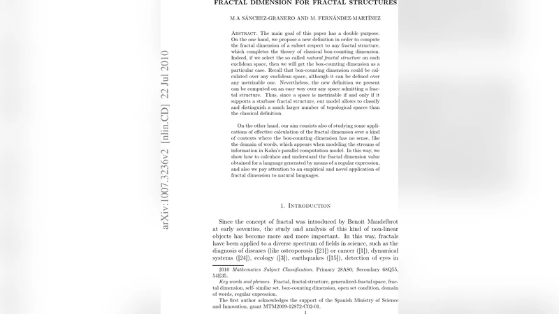 프랙탈 차원과 프랙탈 구조의 새로운 정의