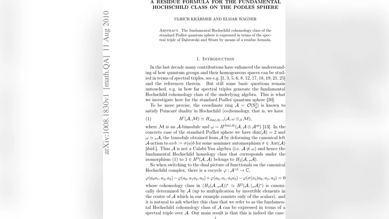 포들스 구의 기본 호흐시드 클래스에 대한 잔여 공식