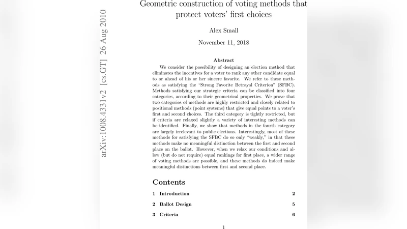 첫 선택을 지키는 투표제 설계의 기하학적 접근
