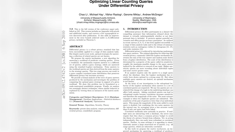 차등 개인정보 보호를 위한 히스토그램 쿼리 최적화