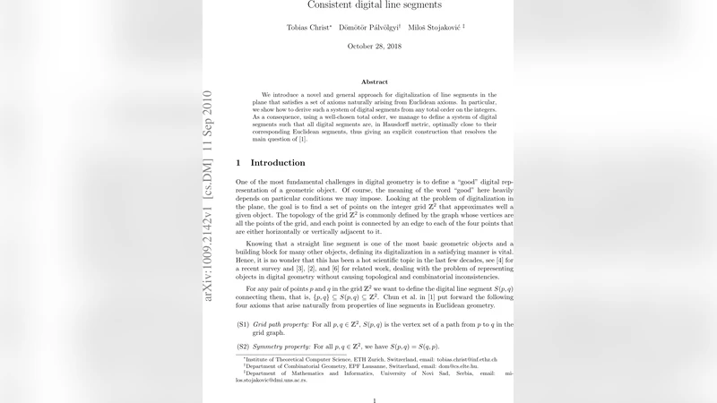 디지털 선분의 일관성: 전체 순서를 통한 최적 근사