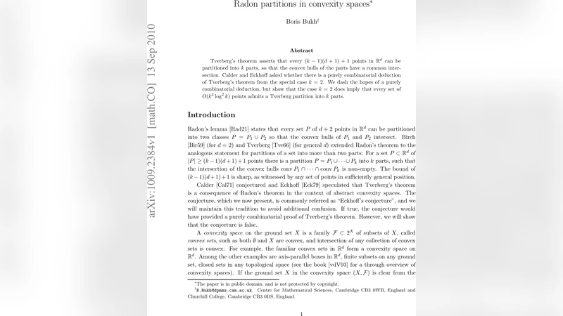 라돈 분할과 볼록성 공간
