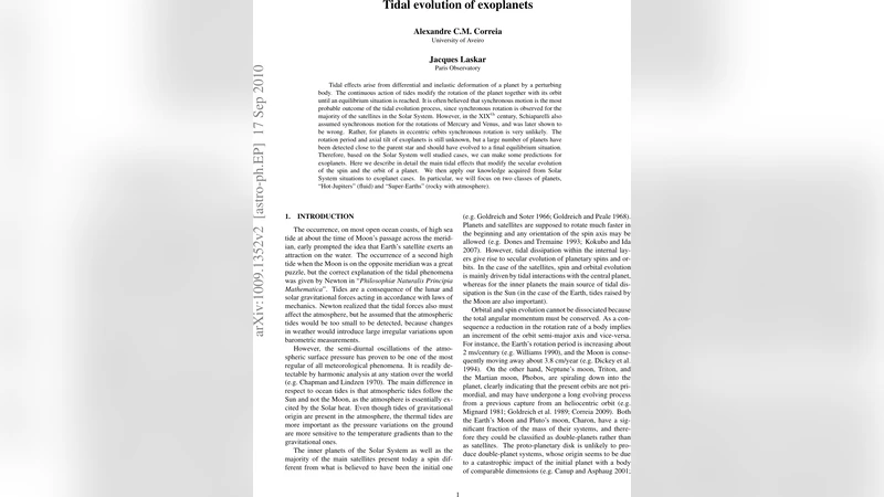 외계 행성의 조석 진화와 회전 상태 예측