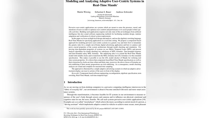 실시간 Maude를 이용한 사용자 중심 적응 시스템 모델링 및 분석