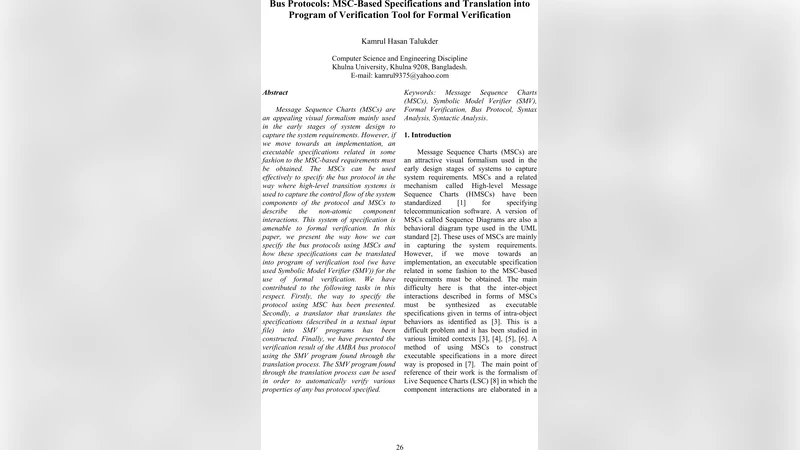 MSC 기반 버스 프로토콜 명세와 SMV 검증 자동화